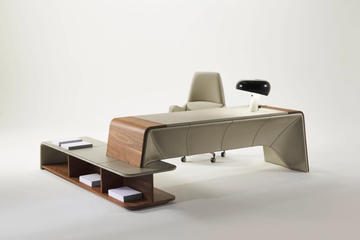 VICTOR STUDIO - Wood and leather executive desk by Casa Covre - view 3